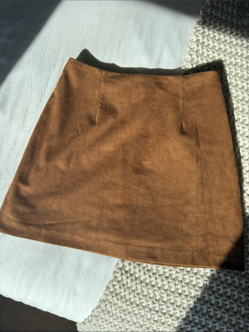 Abercrombie & Fitch Caramel Brown vegan suede Mini skirt/Skort XS